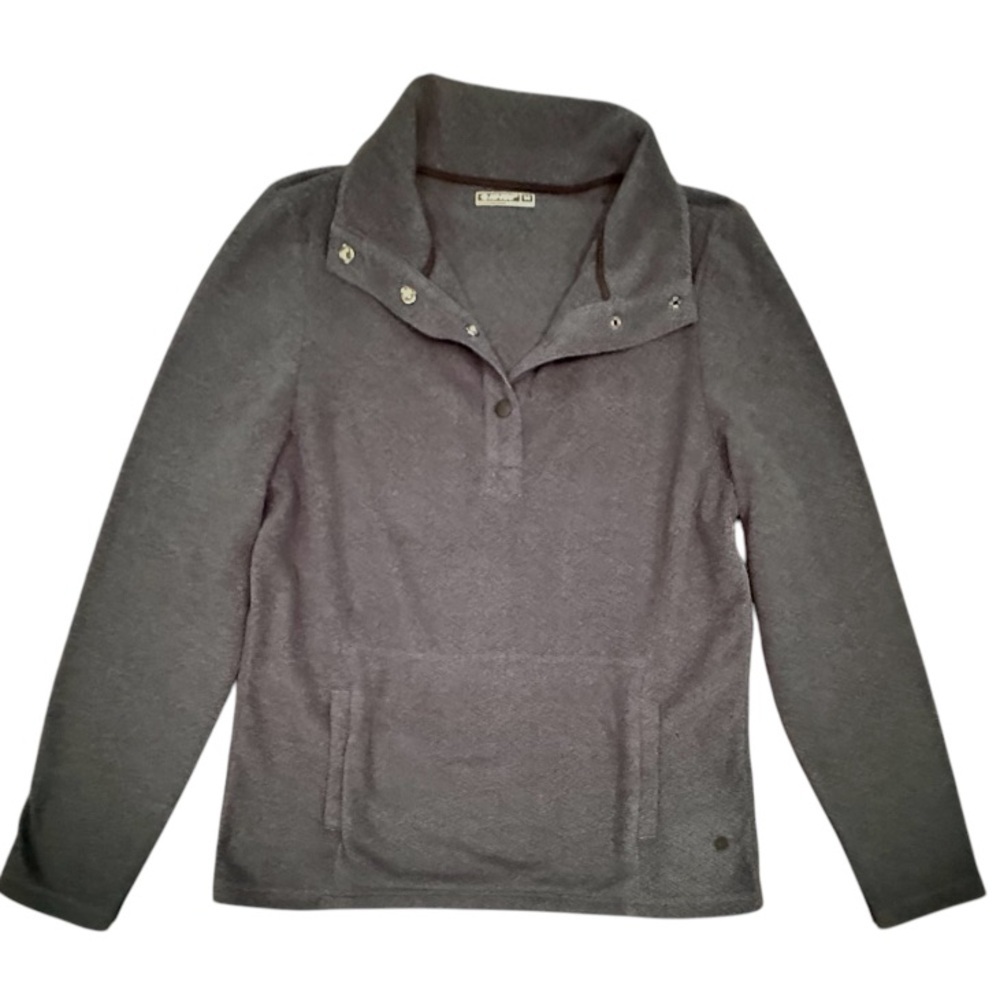 Hi-Tec Gray Women's Polar Fleece Quarter Button Up Sweatshirt Size Medium